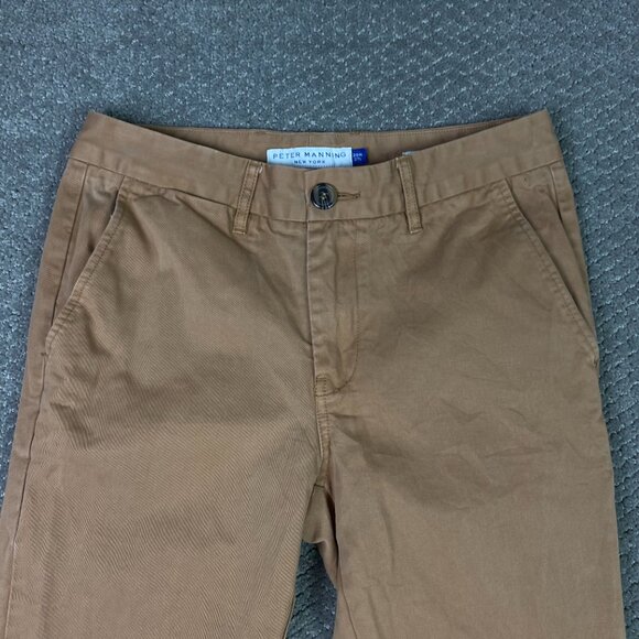 Peter Manning Slim Fit Chino Pants Men's 29 x 27 Measures 29 x 26 Brown Cotton - Picture 2 of 14